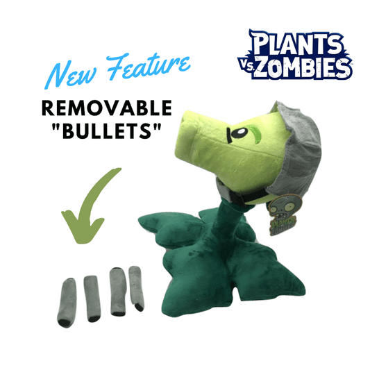 New Plants vs Zombies Gatling Pea Plush Toy - 12" - Toyslando